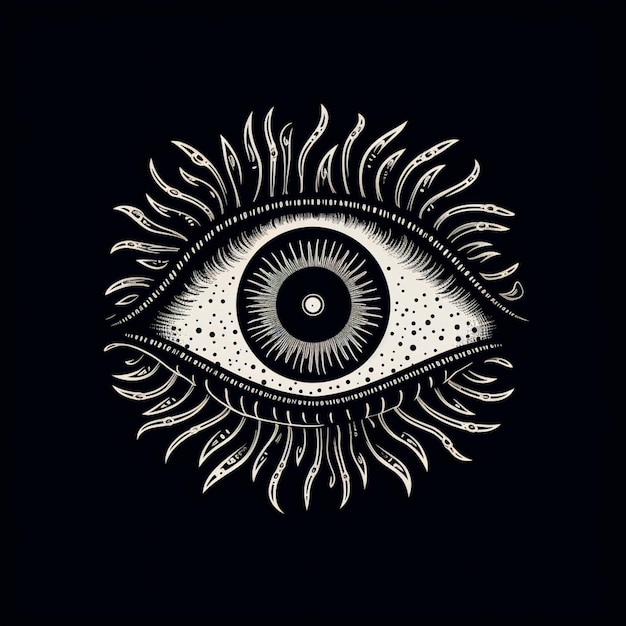 Ilustración de un ojo con un tercer ojo en el medio generativo ai