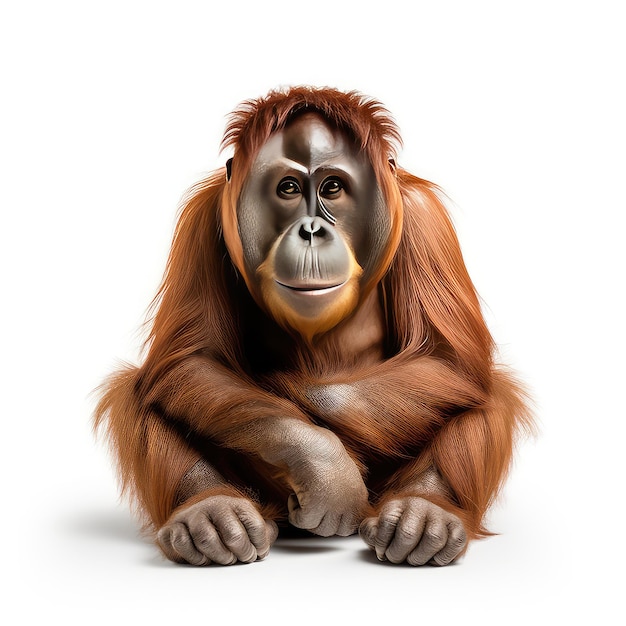 Ilustración orangután en superficie blanca