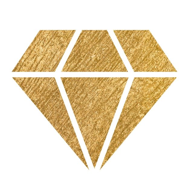 Ilustración de oro en fondo transparente con icono de forma de diamante png