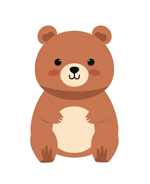 Foto ilustración de oso lindo y tierno personaje de dibujos animados vector