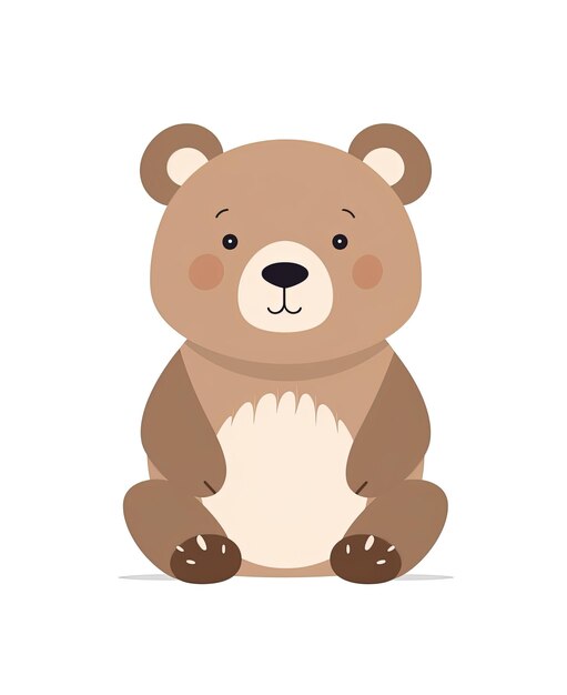 Ilustración de oso lindo y tierno personaje de dibujos animados vector