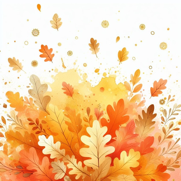 una ilustración de otoño con acuarela