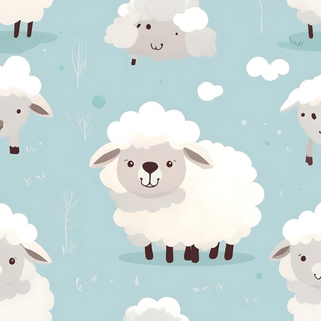 Foto ilustración de las ovejas ai generative