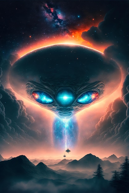 Ilustración de OVNI alienígena