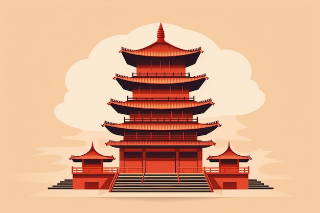 Foto ilustración de una pagoda china