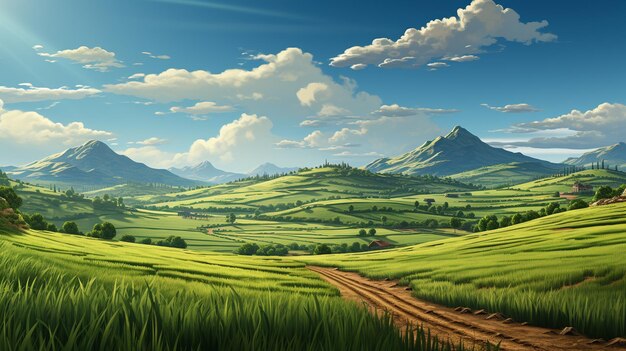 Ilustración de paisaje HD 8K fondo de pantalla Imagen fotográfica de stock