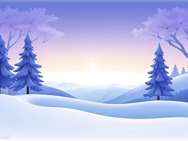 Ilustración de un paisaje invernal en gradiente