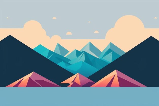 Ilustración de un paisaje de montaña