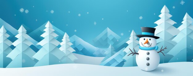 Ilustración de paisaje nevado de invierno tarjeta de felicitación de Navidad panorama Generativo Ai