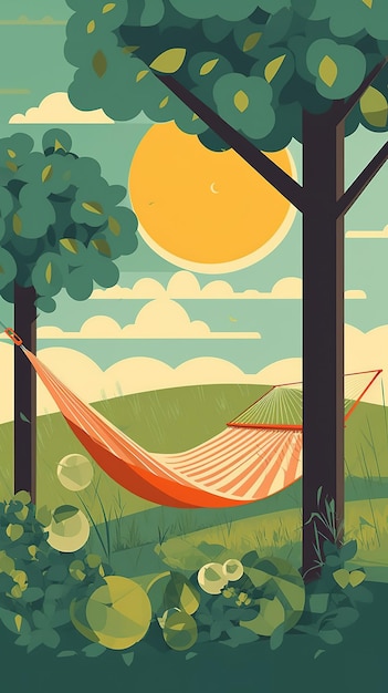 Ilustración de paisaje de verano