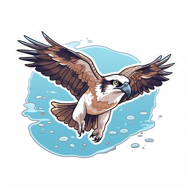 ilustración de un pájaro de rapiña volando en el cielo con sus alas abiertas generativa ai