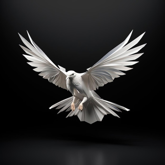 Ilustración de la paloma de la paz símbolo de papel blanco para la unidad mundial