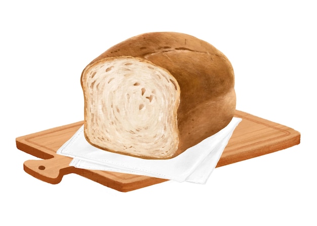 Ilustración de pan de desayuno de PNG de fondo transparente