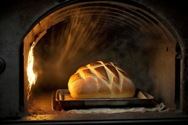Ilustración pan en el horno generativo ai