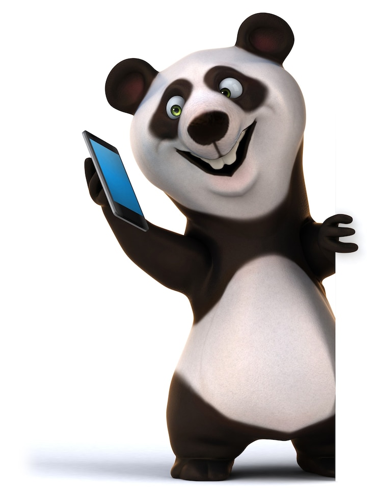 Foto ilustración de panda divertido