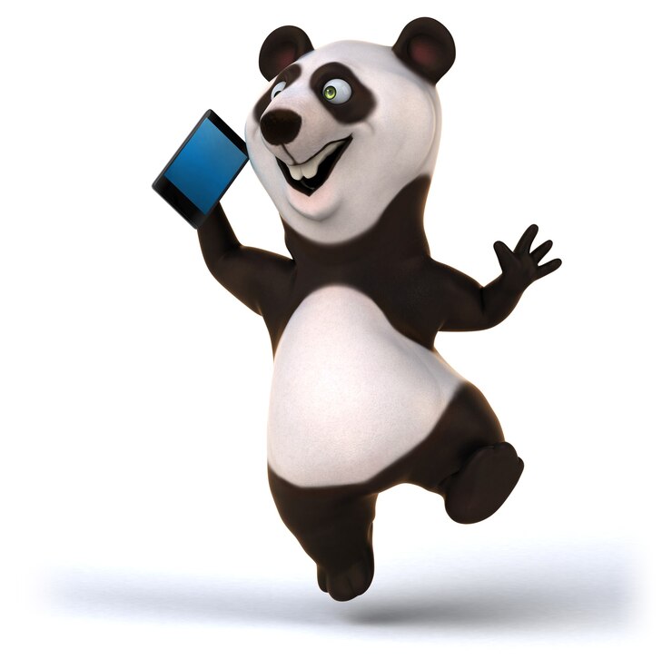 Foto ilustración de panda divertido