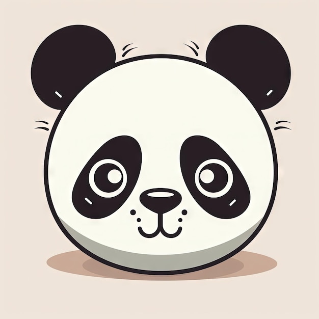 Ilustración de panda minimalista sobre fondo blanco