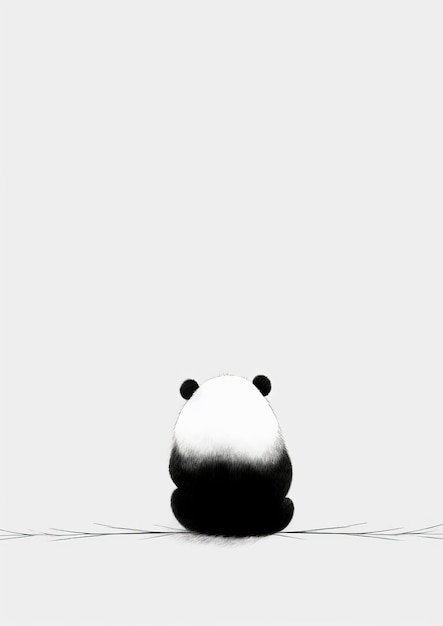 Foto ilustración de un panda sobre un fondo blanco con espacio para el texto