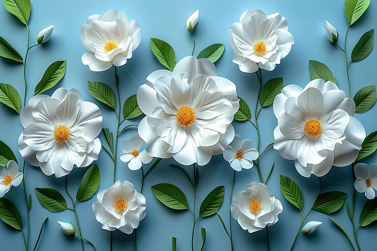 Ilustración de papel tapiz 3D del fondo de la flor