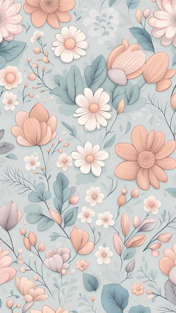 Ilustración de papel tapiz de fondo de textura de patrón floral hermoso