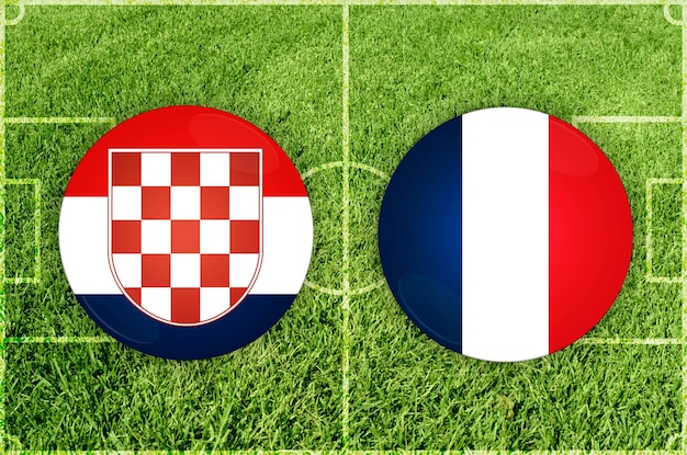 Ilustración para el partido de fútbol croacia vs francia