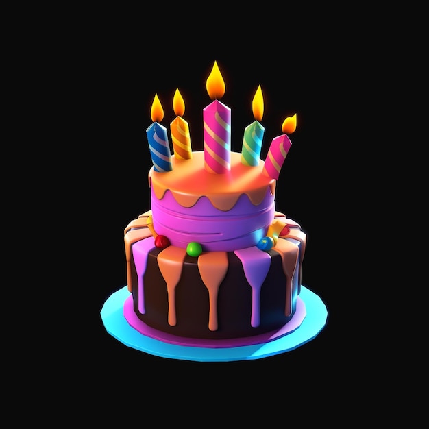 Foto ilustración de pastel de cumpleaños