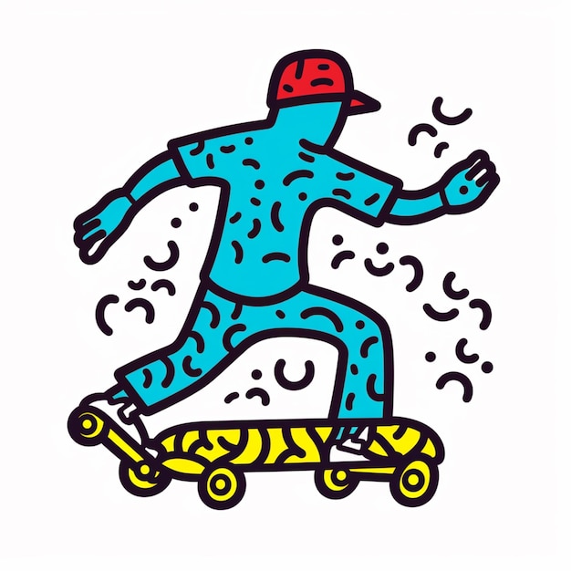 Ilustración de la patineta