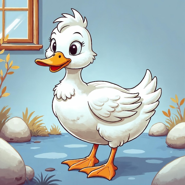 Ilustración del pato de dibujos animados