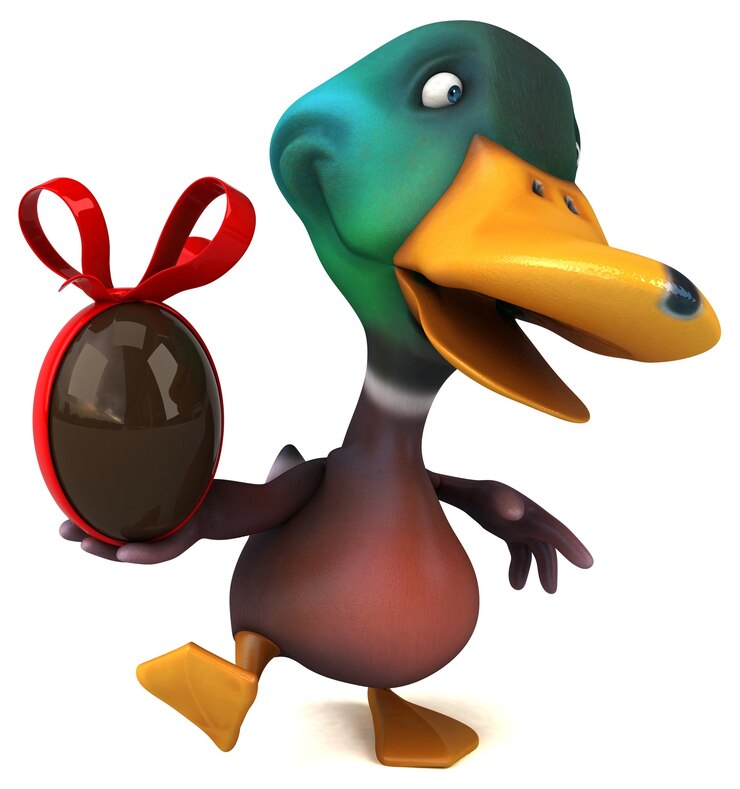 Foto ilustración de pato divertido
