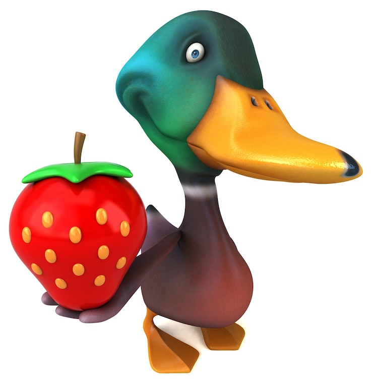 Foto ilustración de pato divertido
