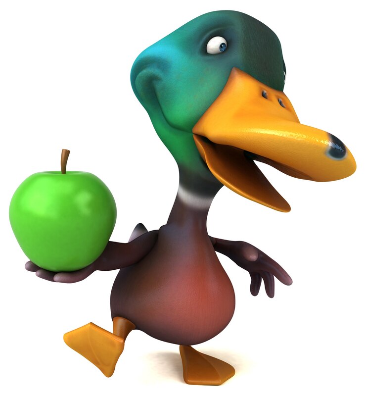 Foto ilustración de pato divertido