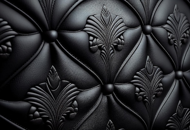 Ilustración de patrón de cuero negro elegancia Ai generativo