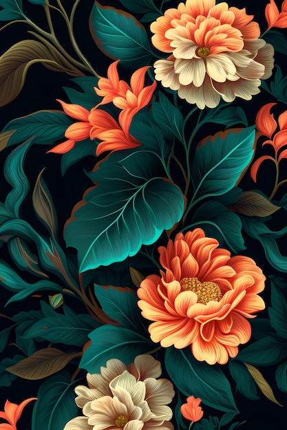 Ilustración de patrón de flor de arte abstracto, diseño de fondo artístico de belleza