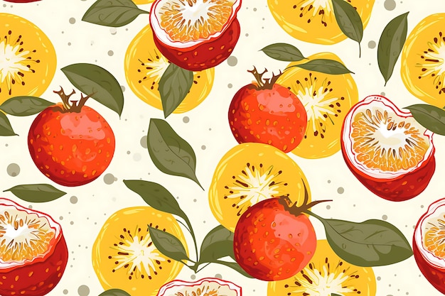 Ilustración del patrón de la fruta de la pasión