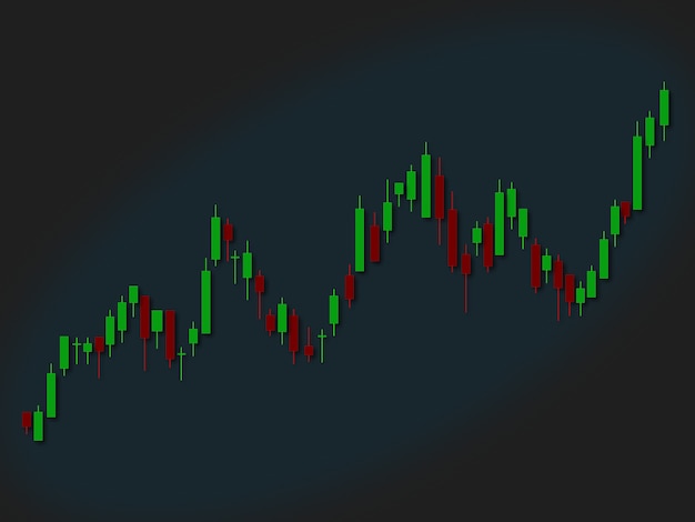 Ilustración del patrón de gráfico de velas de la tendencia del mercado alcista