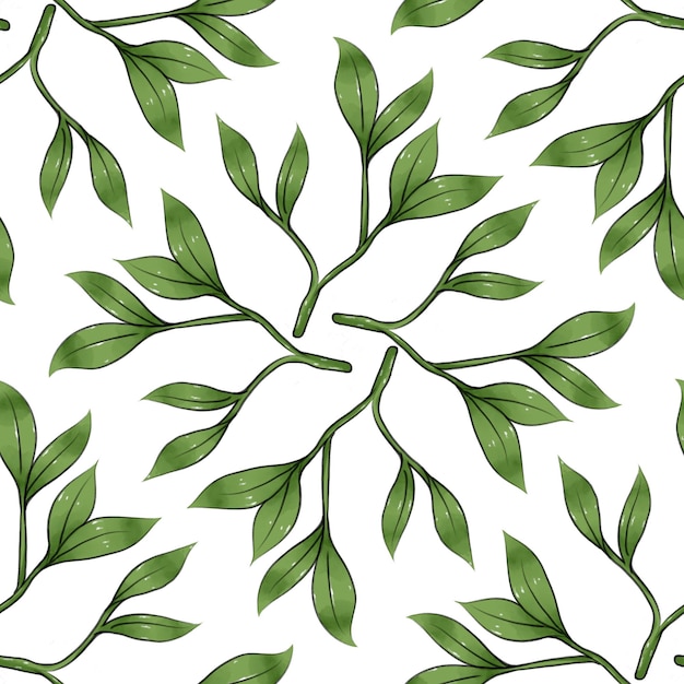 Ilustración de patrón de hoja sin costuras Diseño inspirado en la naturaleza patrón del día de la tierra