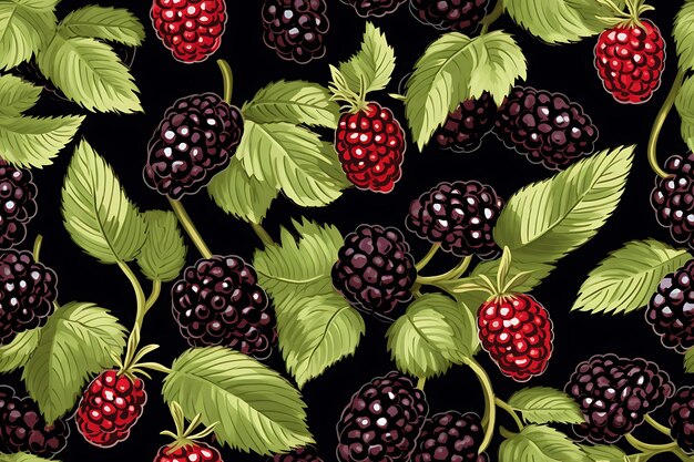 Foto ilustración del patrón de las moras negras