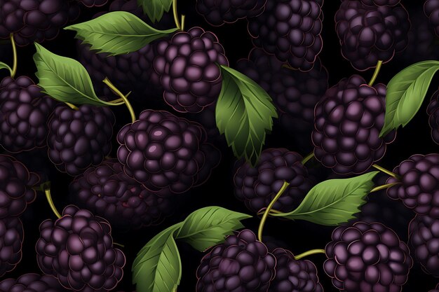 Ilustración del patrón de las moras negras