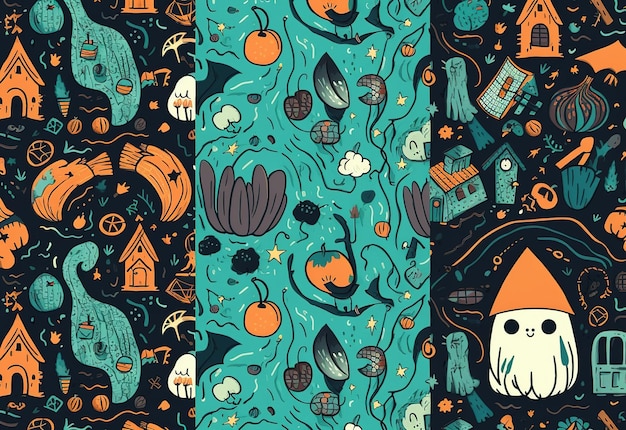 Ilustración de patrón de tema de Halloween