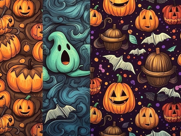 Ilustración de patrón de tema de Halloween
