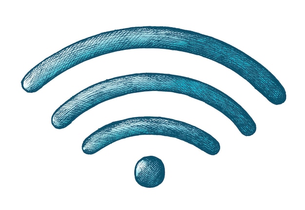 Ilustración de pegatina png con símbolo Wi-Fi y fondo transparente