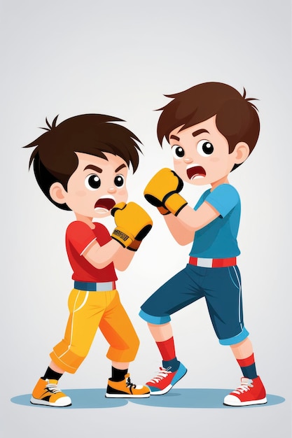 Ilustración de la pelea de los niños
