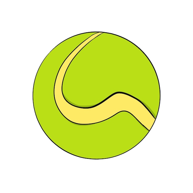 Ilustración de una pelota de tenis verde brillante