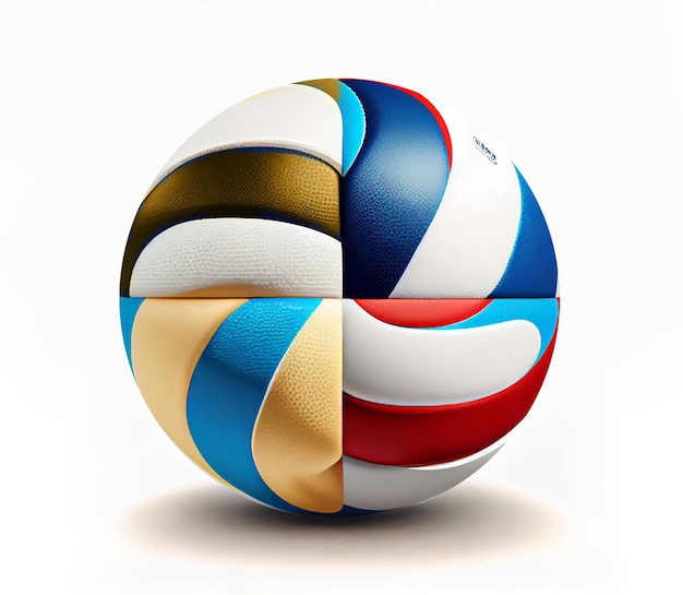 Ilustración de pelota de voleibol New Ball Design Generative Ai 4 en 1 Ball Collage