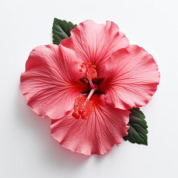 Ilustración perfecta de la flor de hibisco en un disparo de detalle atractivo