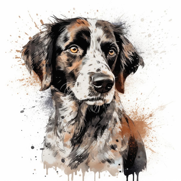Ilustración de perro caprichoso sobre fondo blanco