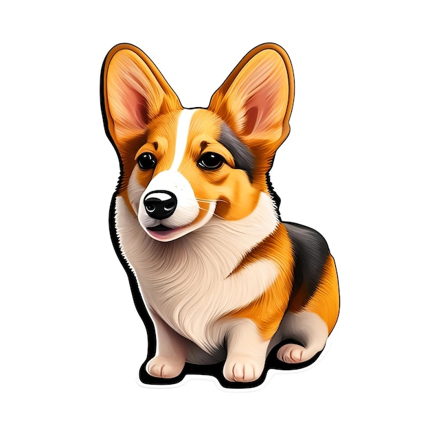 Ilustración del perro Corgi IA generativa