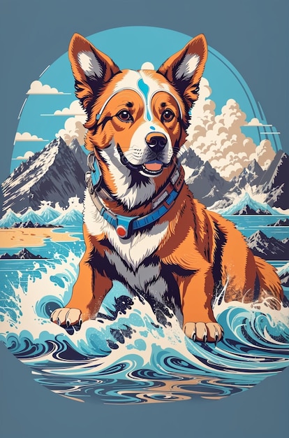 Foto ilustración de perro husky de alaska