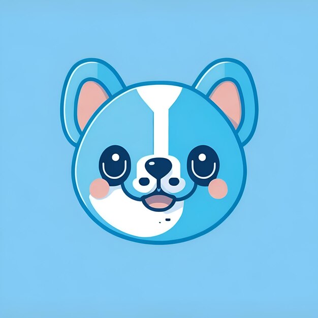 Foto ilustración de perro lindo estilo de dibujo vectorial de perro kawaii chibi dibujos animados de perro