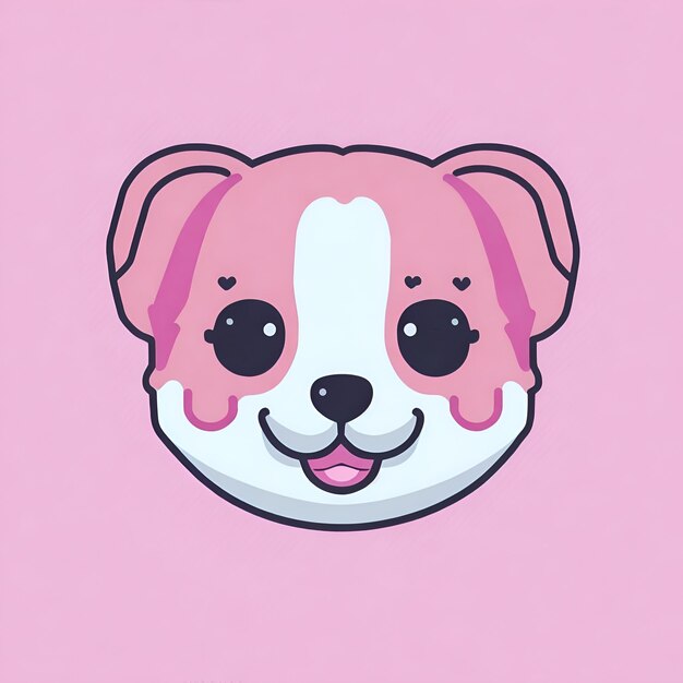 Foto ilustración de perro lindo estilo de dibujo vectorial de perro kawaii chibi dibujos animados de perro